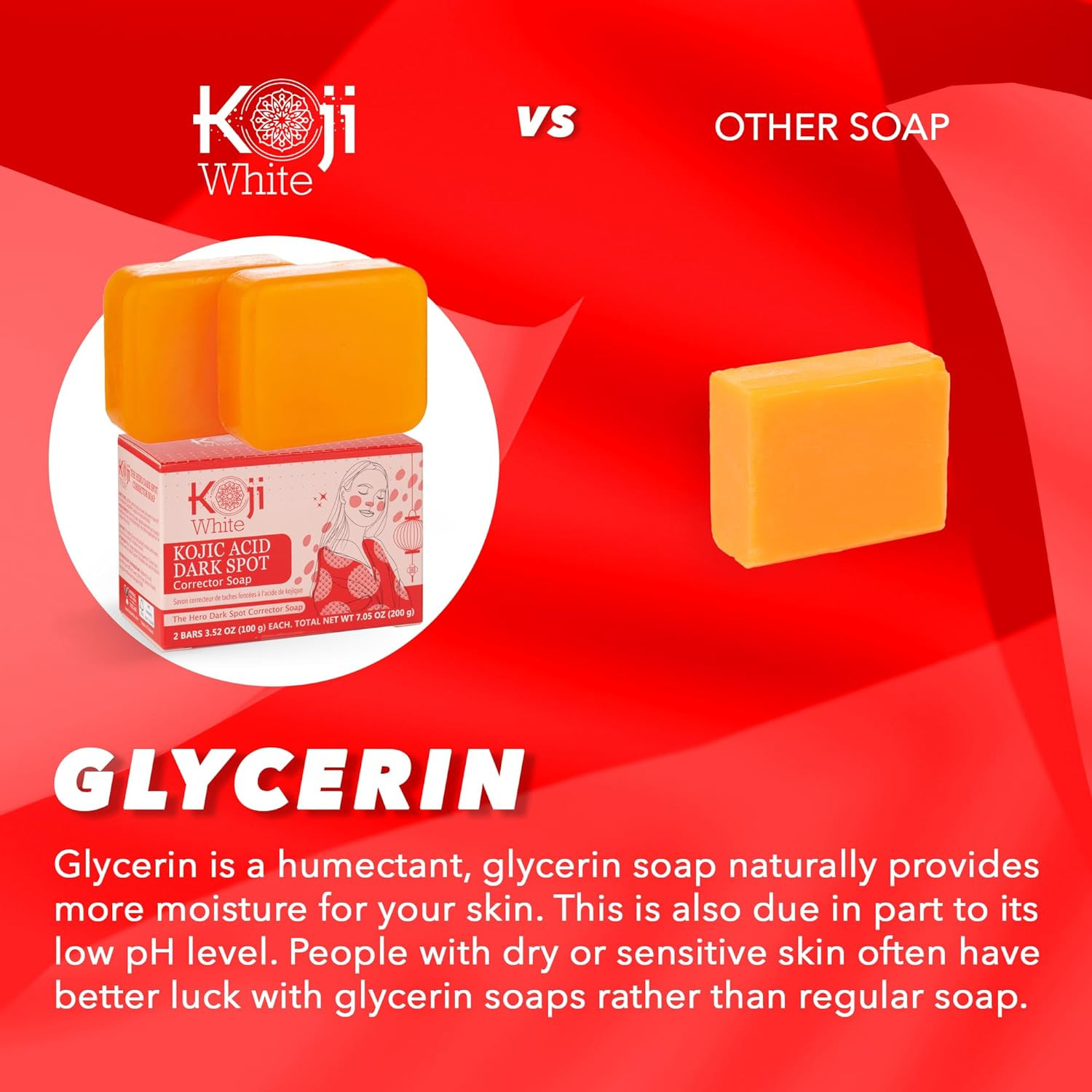 Koji White Kojic Acid Dark Spot Corrector Soap – Kojic Acid Soap with Vitamin C,