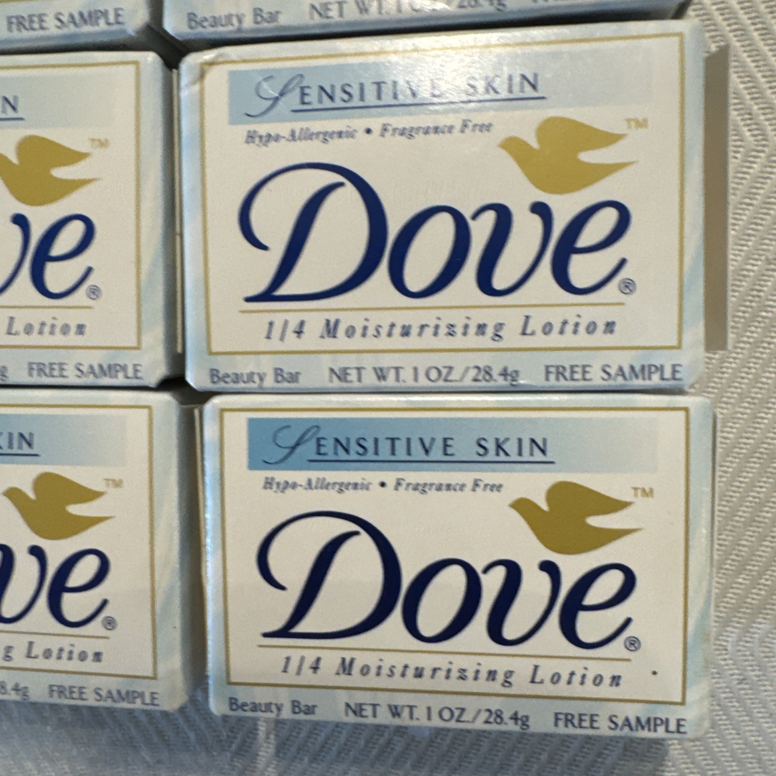 12 Travel Size Bars Dove Sensitive Skin Unscented Beauty Bar Hypoallergenic