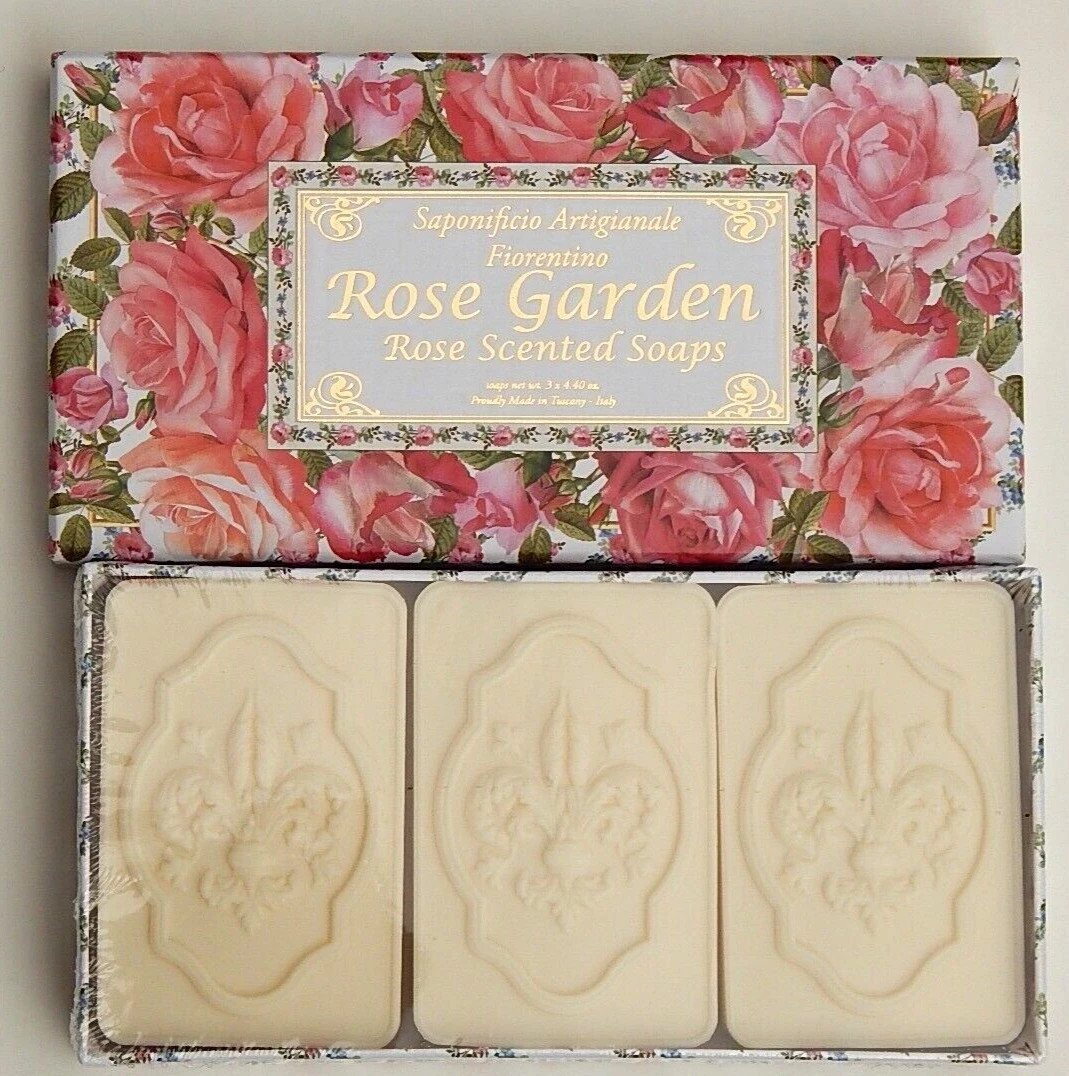 2-Pack Saponificio ~ Rose Garden Rose Scented Bar Soap 6 Bars 125 g Each