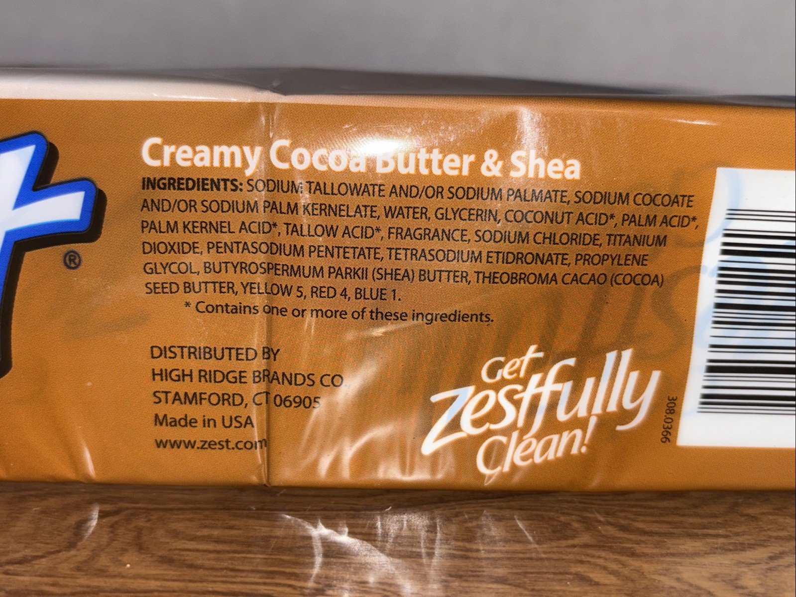 Zest Bar Soap- 8 Bars Enriched W/Cocoa Butter & Shea for Ultra Moisturizing NOS