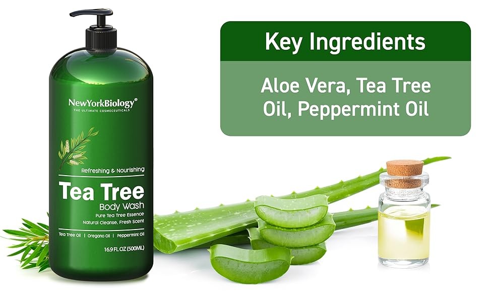 New York Biology Tea Tree Body Wash for Men and Women – Body Wash Helps Soothe