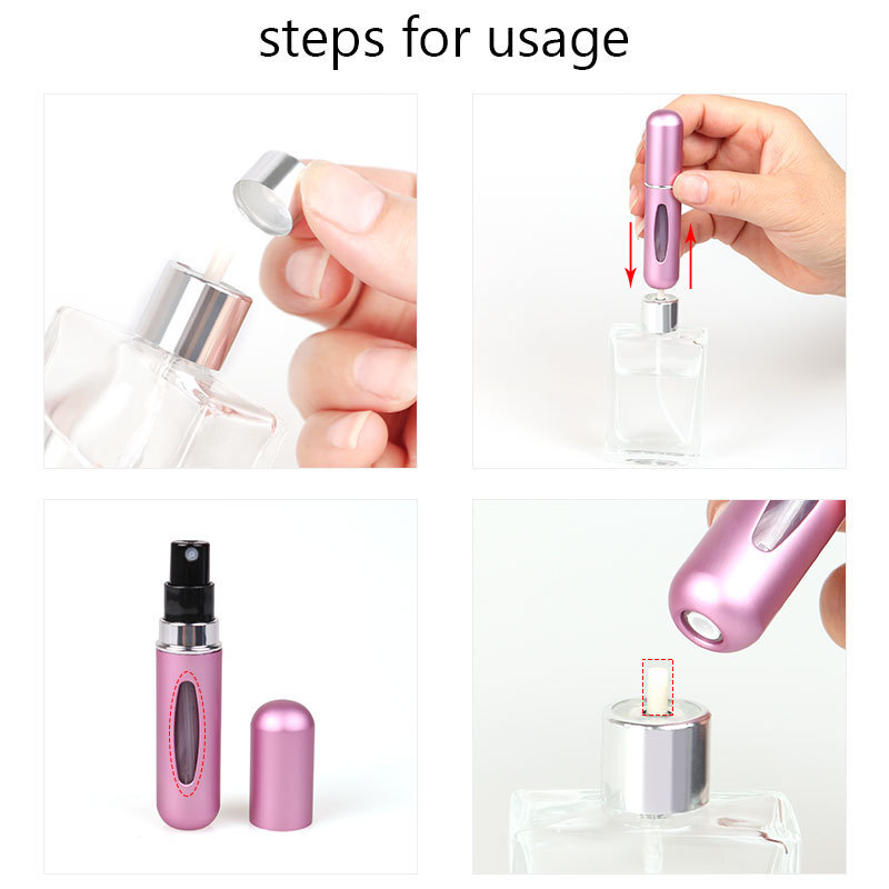 NEW Travel Portable Mini Refillable Perfume Atomizer Bottle Scent Pump Spray 5ml