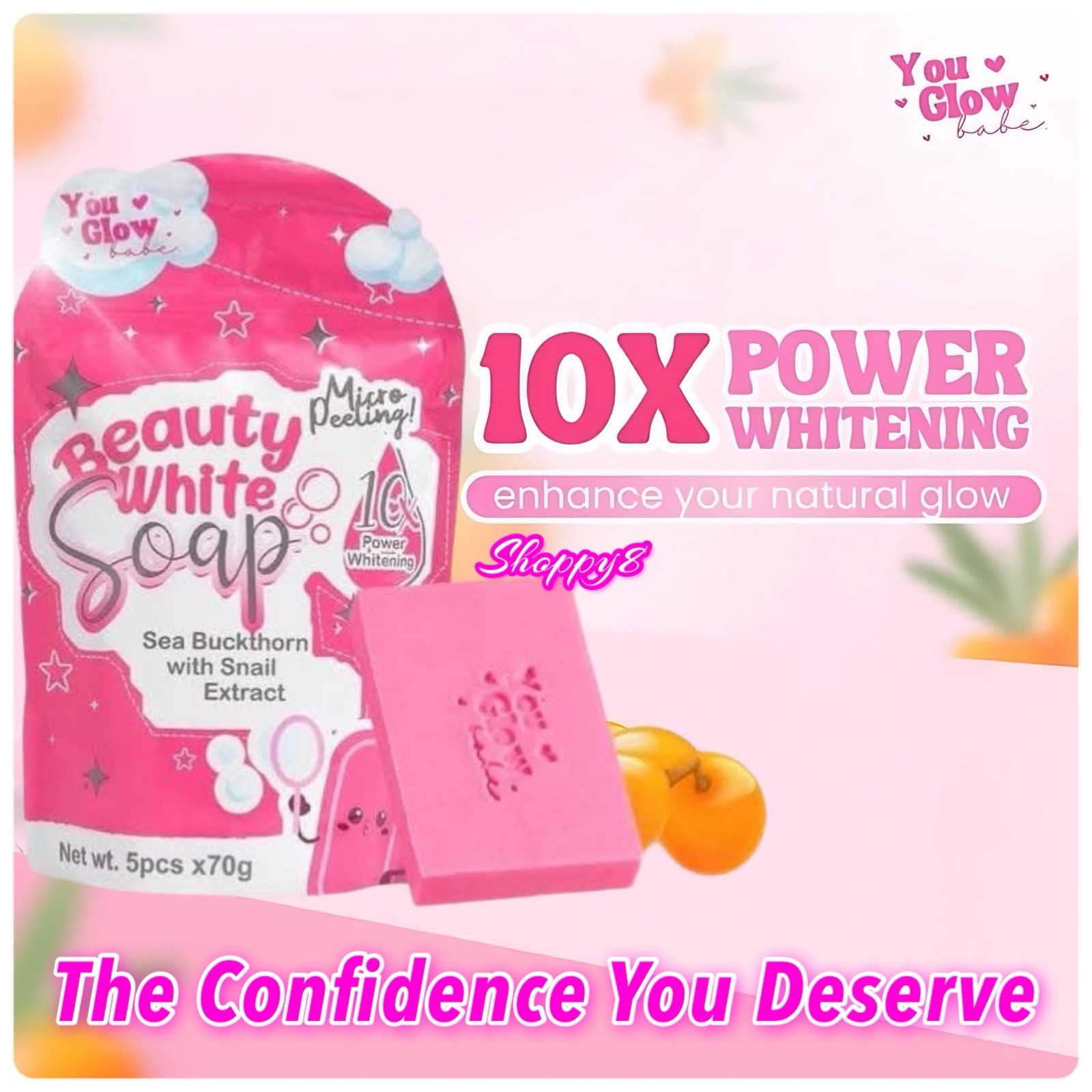 Beauty White Soap by You Glow Babe, 5 Bars x 70g
