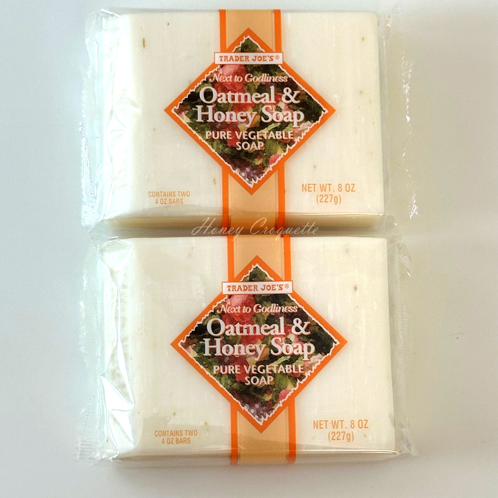 2 Pack Trader Joe’s Oatmeal & Honey Vegetable Soap (4 Bars)
