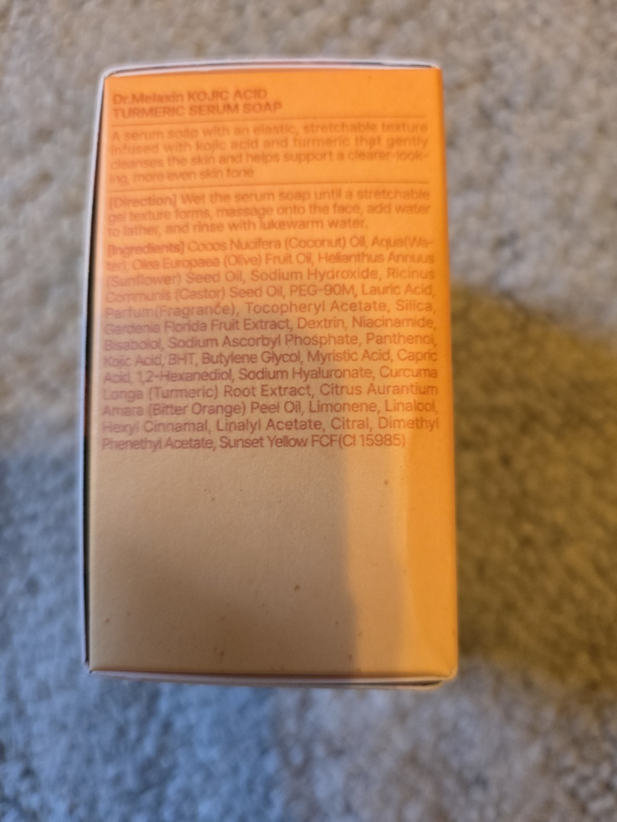 Dr.Melaxin Turmeric Serum Soap 110g Gentle Cleansing Kojic Acid Citrus Scent
