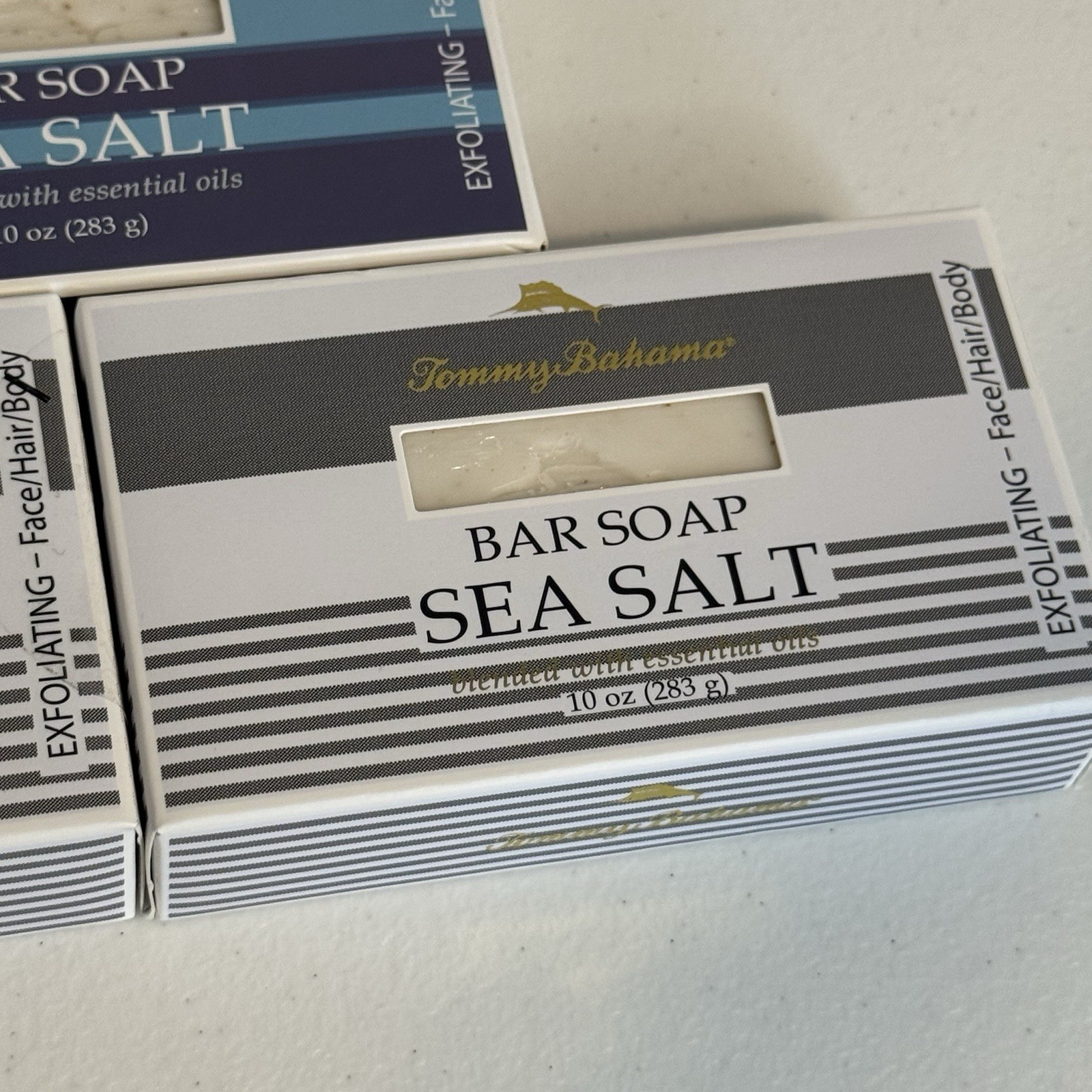 3-Pack Tommy Bahama ~ Sea Salt Bar Soap for Men with Essential Oils 10 oz Each
