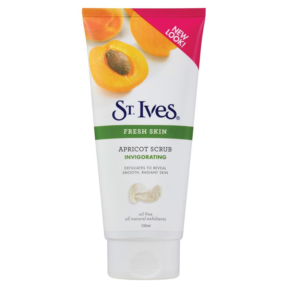 St Ives Apricot Scrub Invig 150Ml Radiant Skin Oil Free All Natural Exfoliants