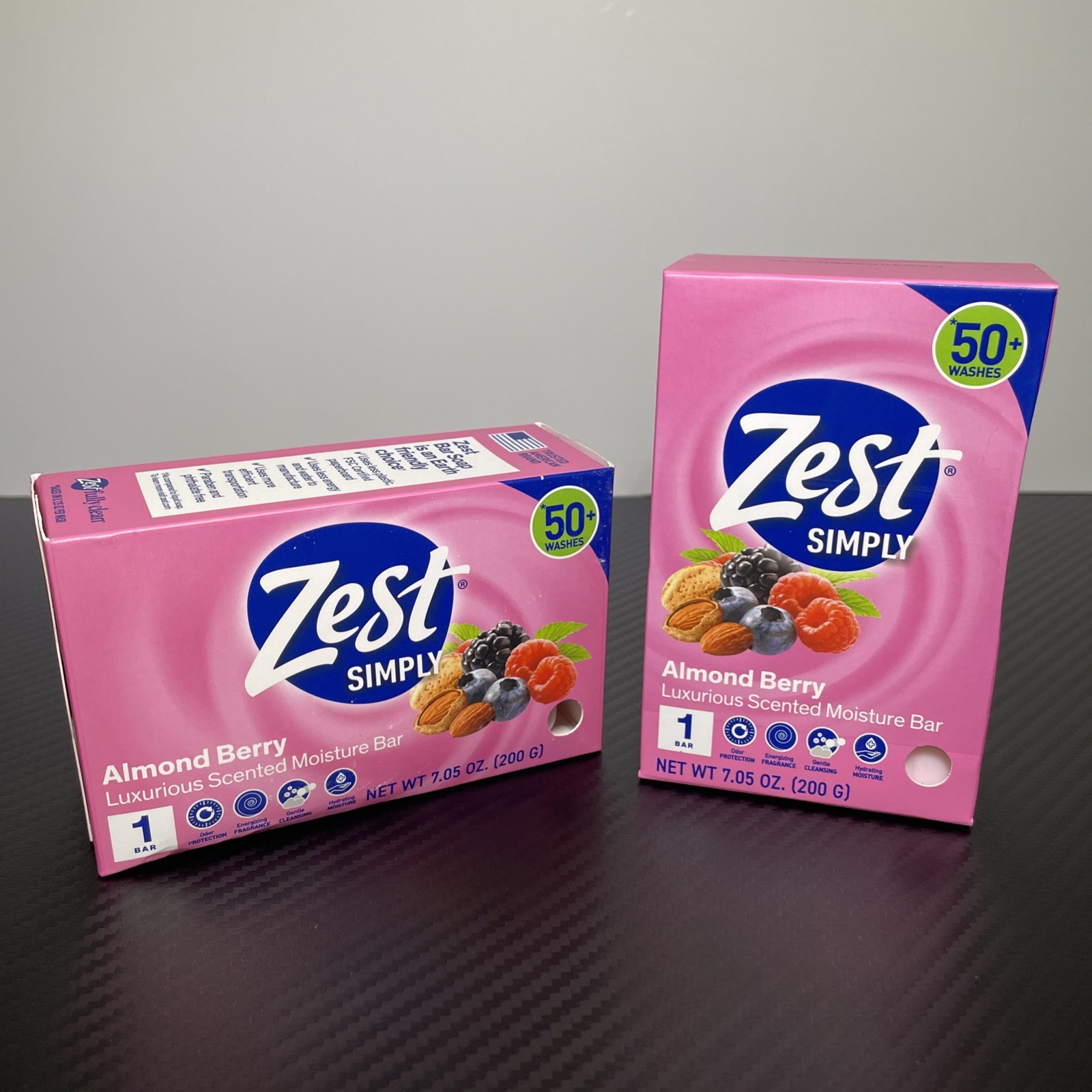 Lot Of 2 Zest Simply Almond Berry Luxurious Scented Moisture Bar 7.05oz New