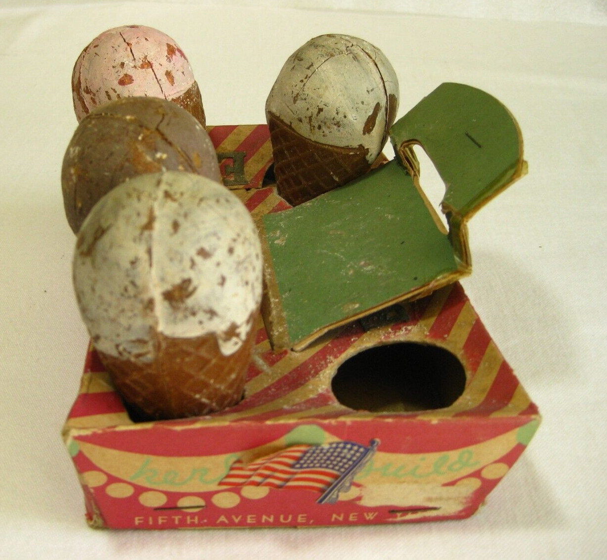 Vintage 40s Novelty Ice Cream Cone Pure Soap in Cardboard Carrier FUN in the TUB