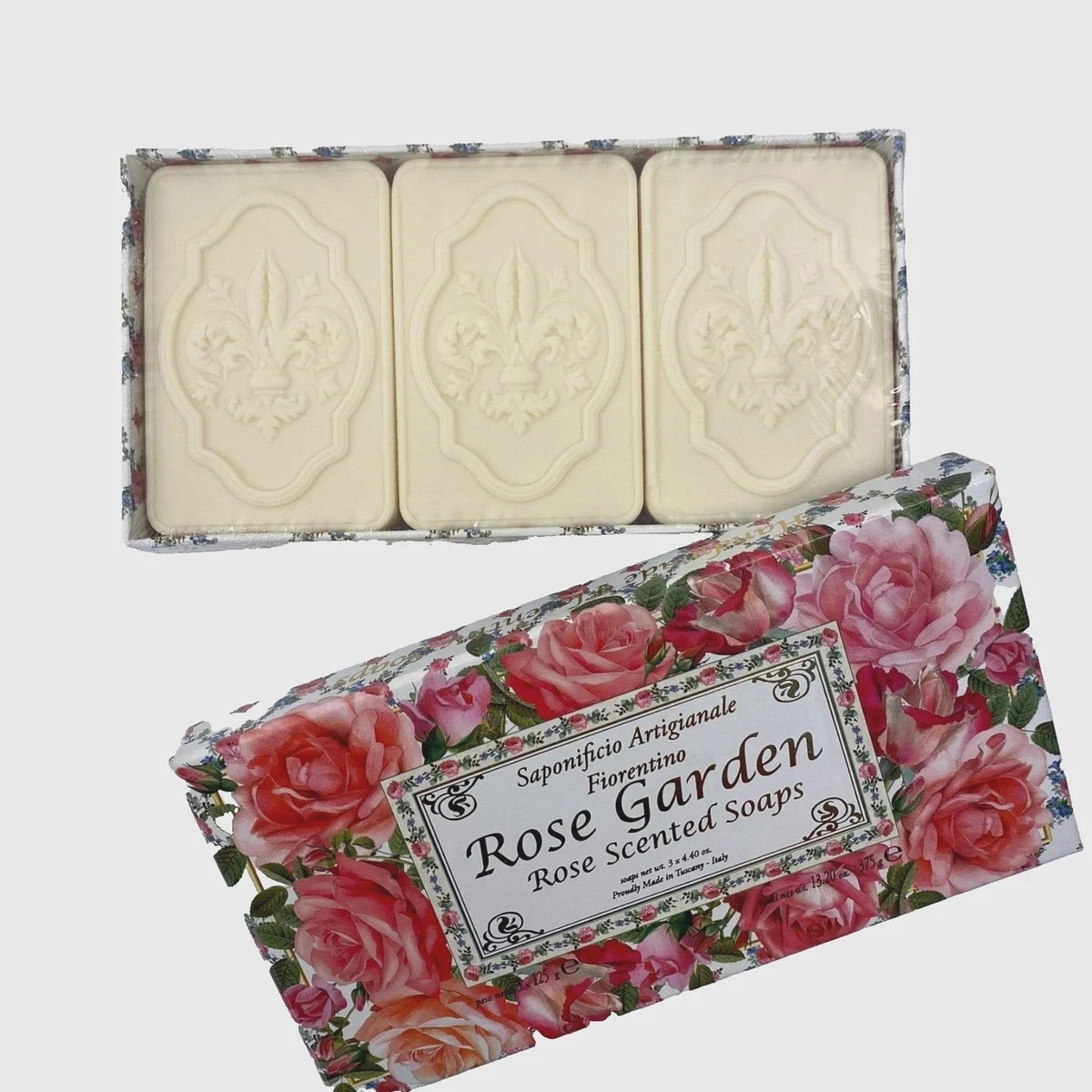 2-Pack Saponificio ~ Rose Garden Rose Scented Bar Soap 6 Bars 125 g Each