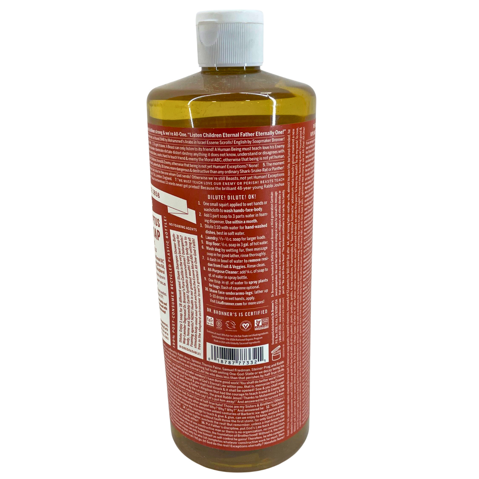 Dr. Bronner’s 18-in-1 Pure-Castile Magic Soap Eucalyptus 32 fl oz 3 Pack New
