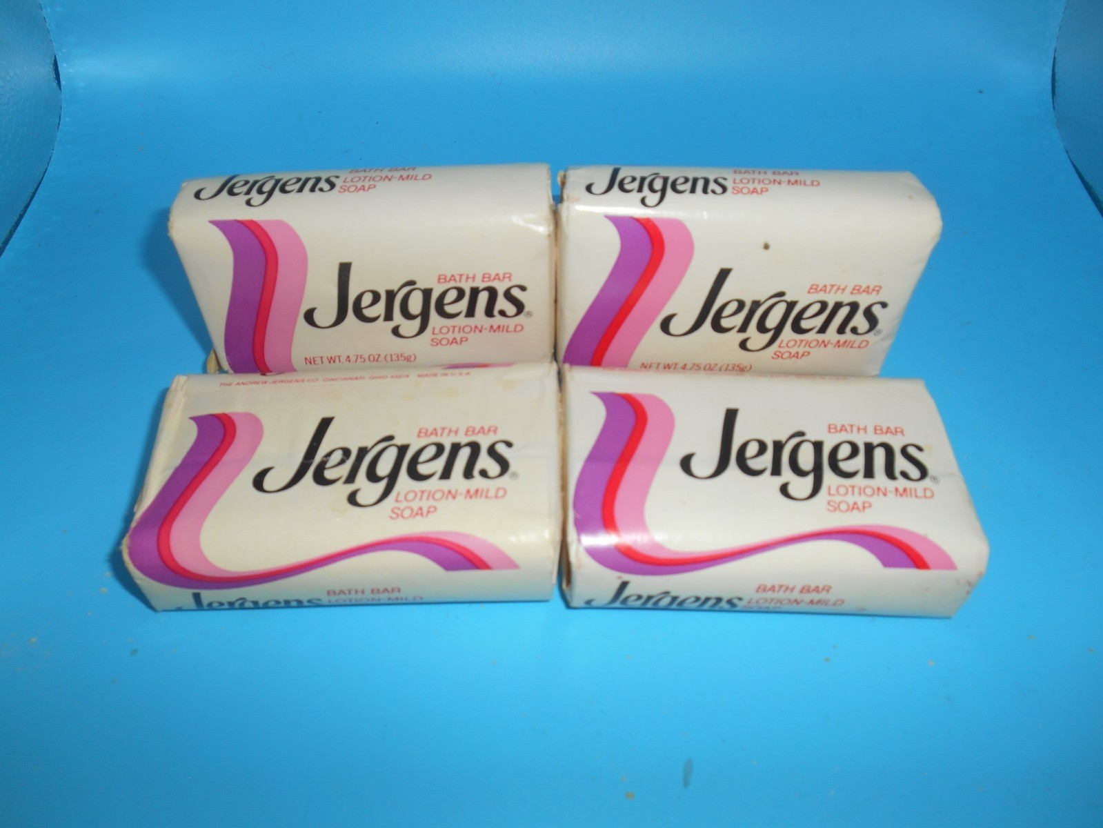 Vintage Lot of 4 JERGENS MILD Bar Soap 4.5oz Facial Bath Bath Size