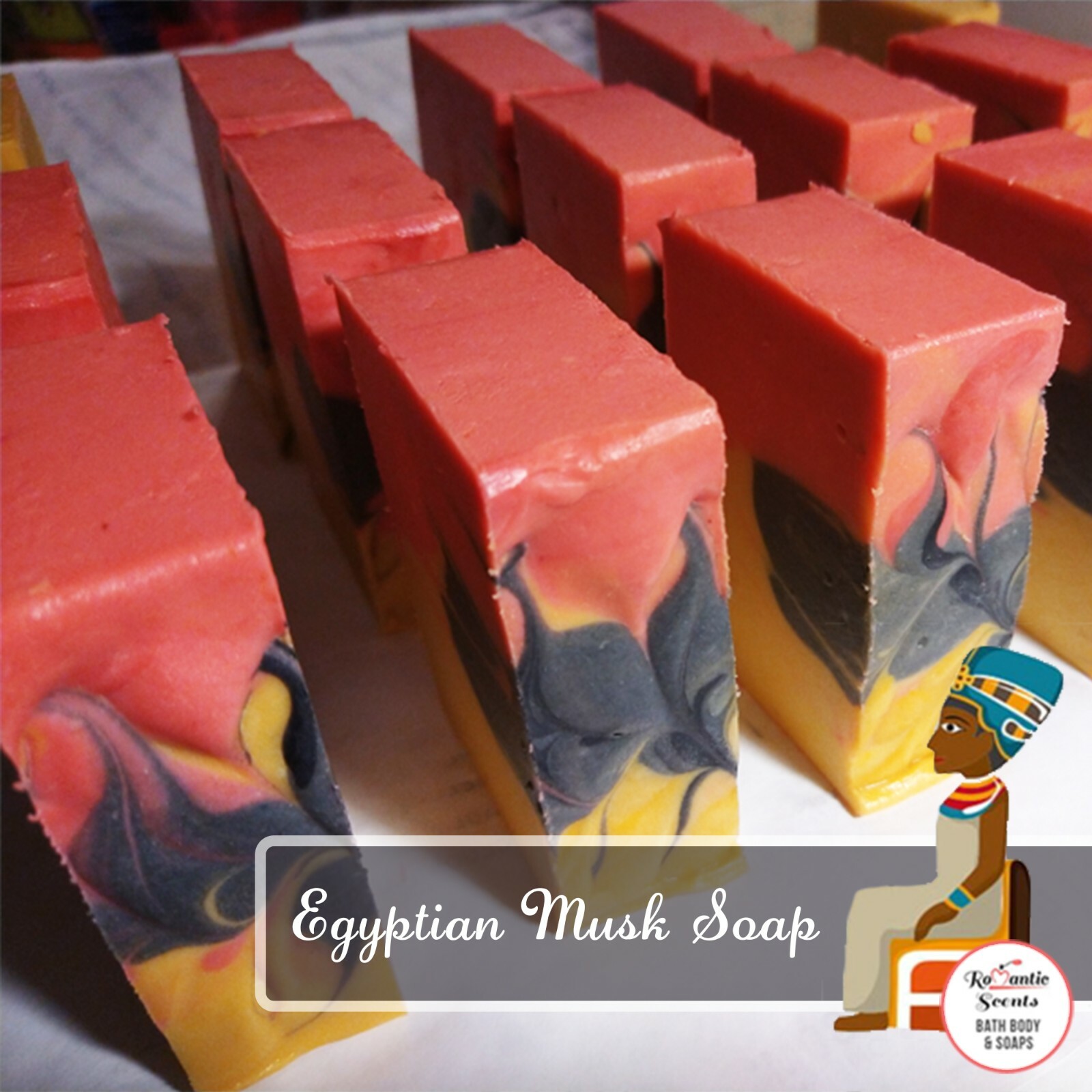 Egyptian Musk Soap Handmade, Shea Honey, Mango, Activated Charcoal, 1 Soap Bar