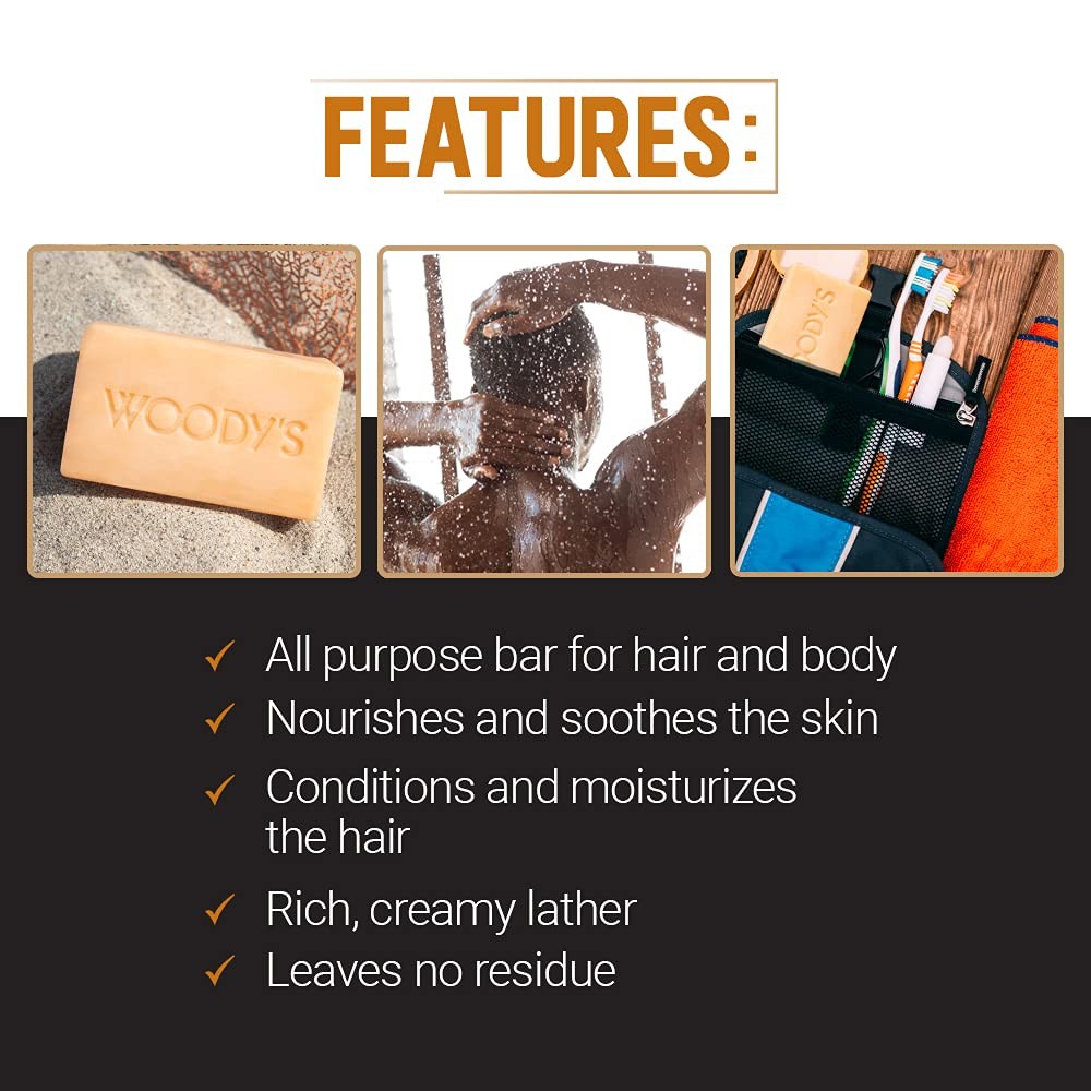 Hair & Body Shampoo Bar for Men – 2-in-1 Solid Shampoo Bar & Body Wash, Deep …