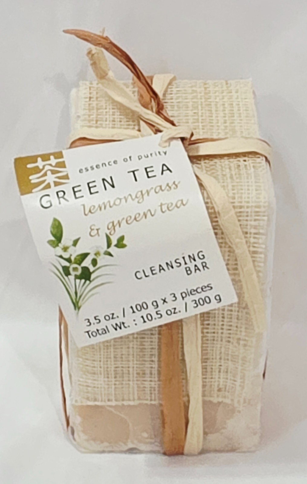 Essence of Purity GREEN TEA Lemongrass Cleansing Bar Soap 3.5 oz/100g x 3 New
