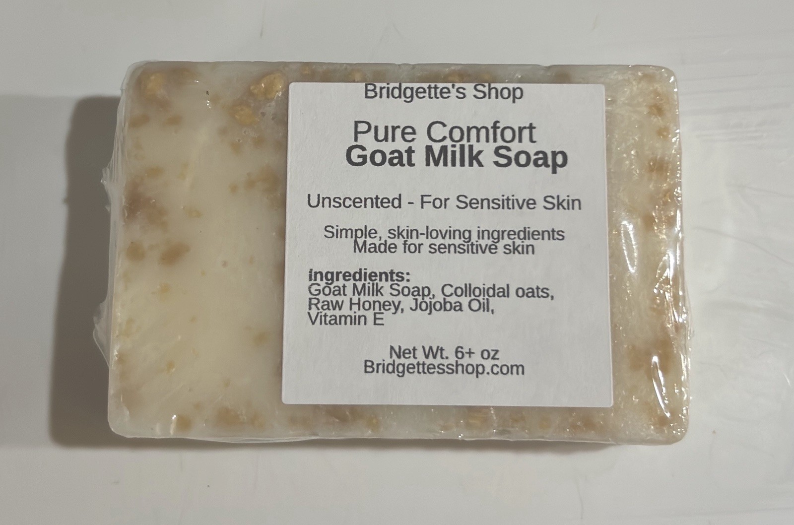 Unscented Goat Milk Soap 6 oz Colloidal Oatmeal Honey Jojoba Sensitive Skin