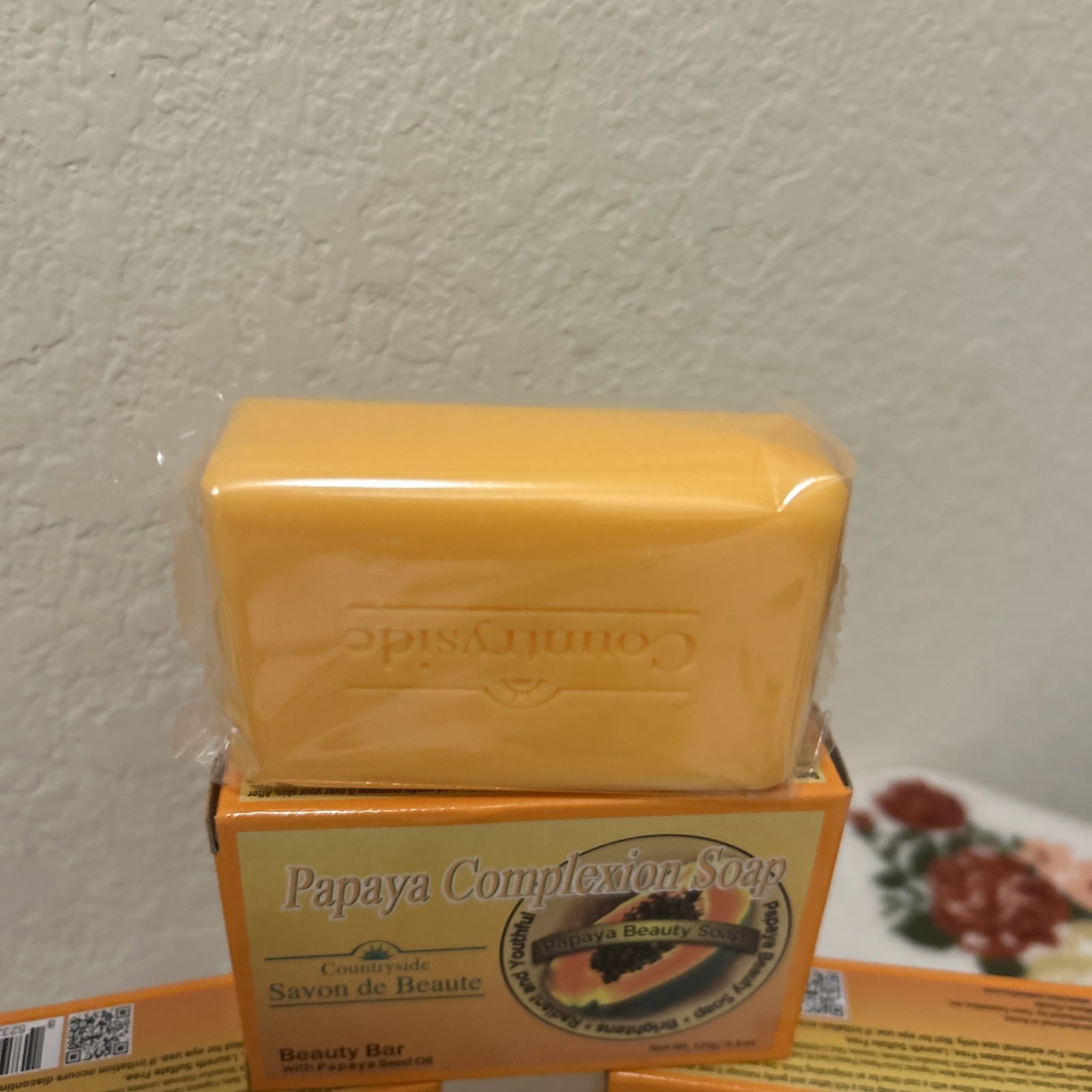 CountrySide Papaya Beauty Bar Soap with Papaya Seed Oil 125g Body Face Hands