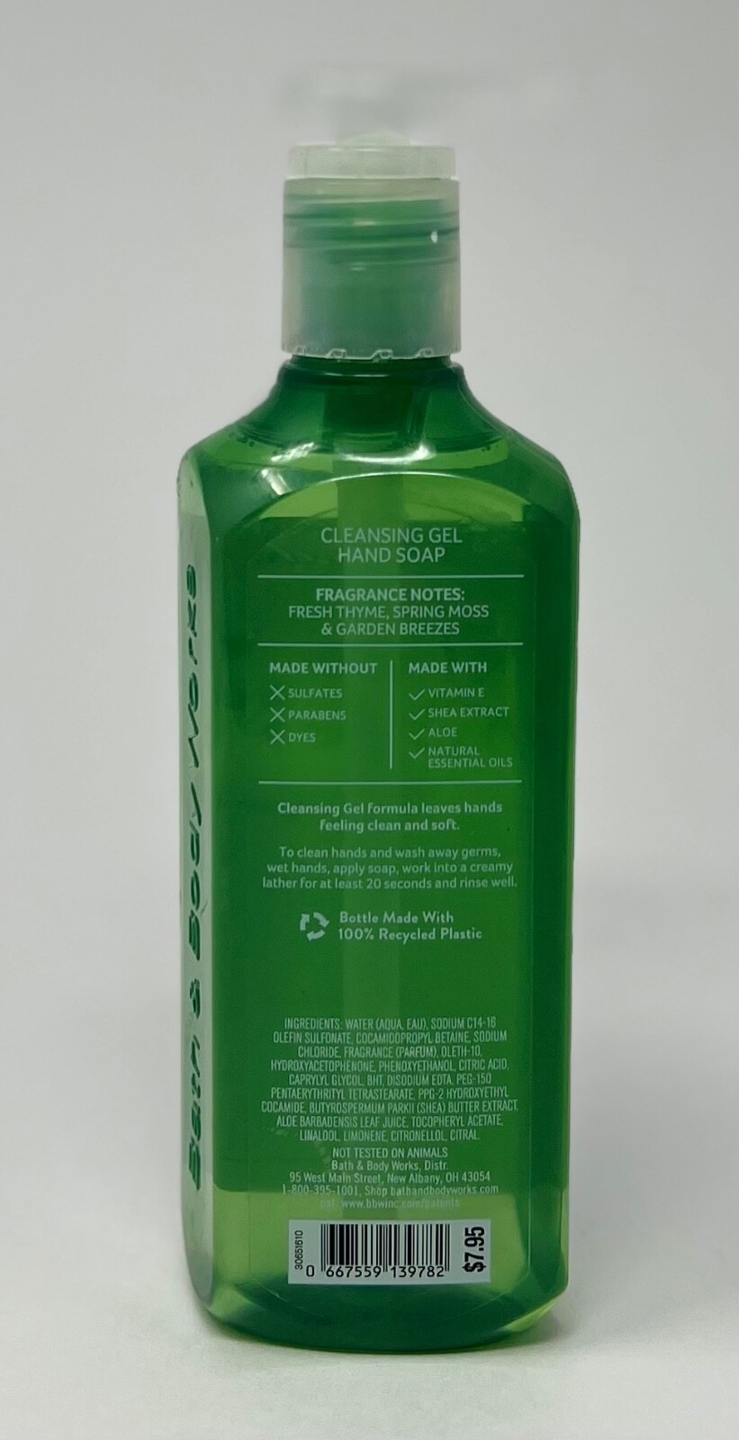 1 NEW BATH & BODY WORKS GARDEN THYME CLEANSING GEL HAND SOAP WASH PUMP 8OZ FOAM