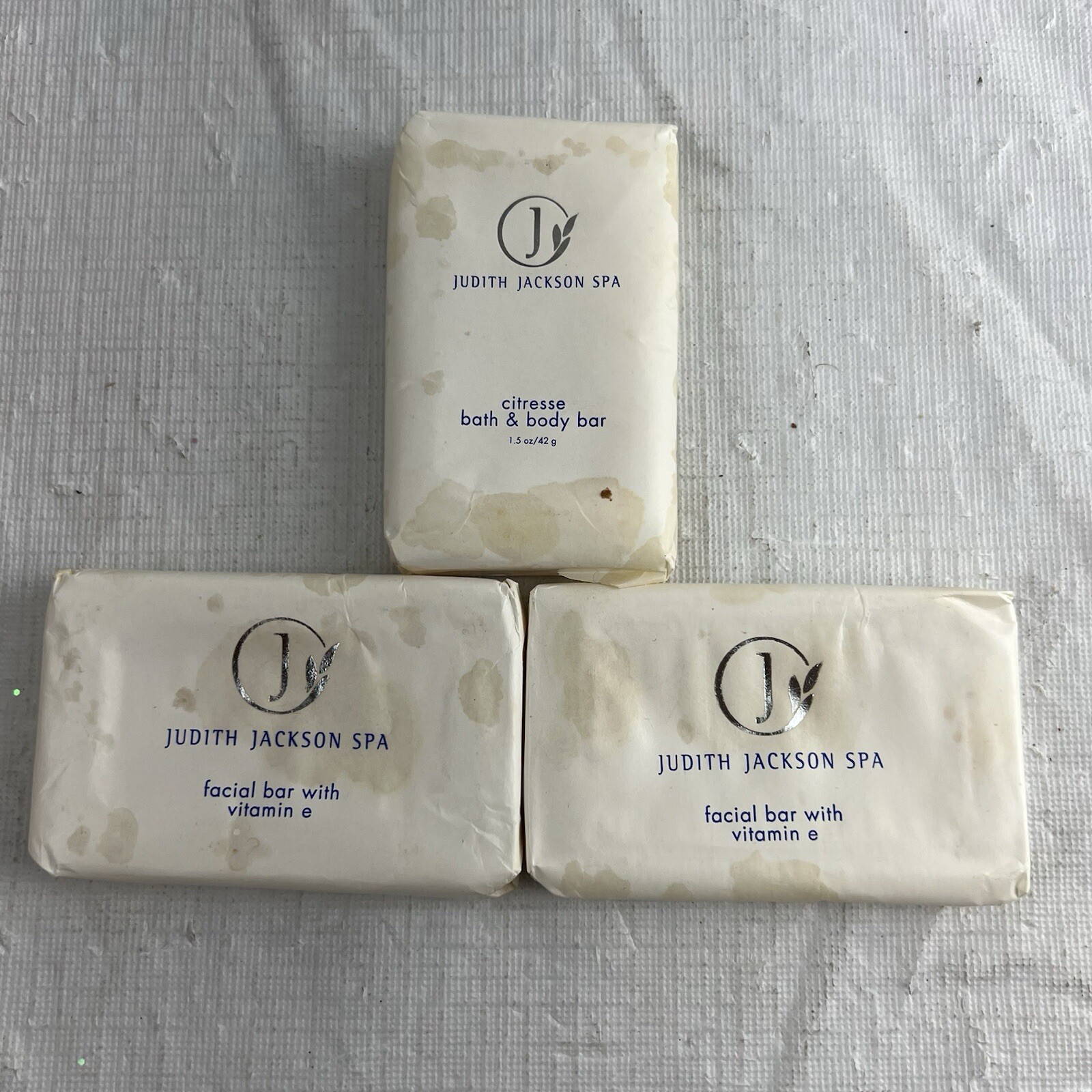 Hotel Judith Jackson Spa Lot of 3 Facial Bar Soaps With Vitamin E 1.5 oz/Bar