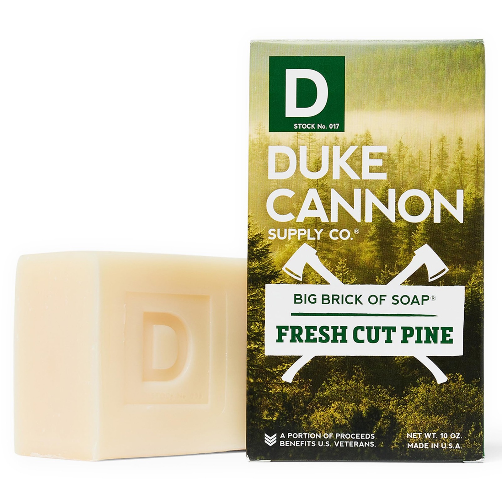 Duke Cannon Supply Co. Big Ass Brick of Soap Bar for Men Fresh Cut Pine (Split