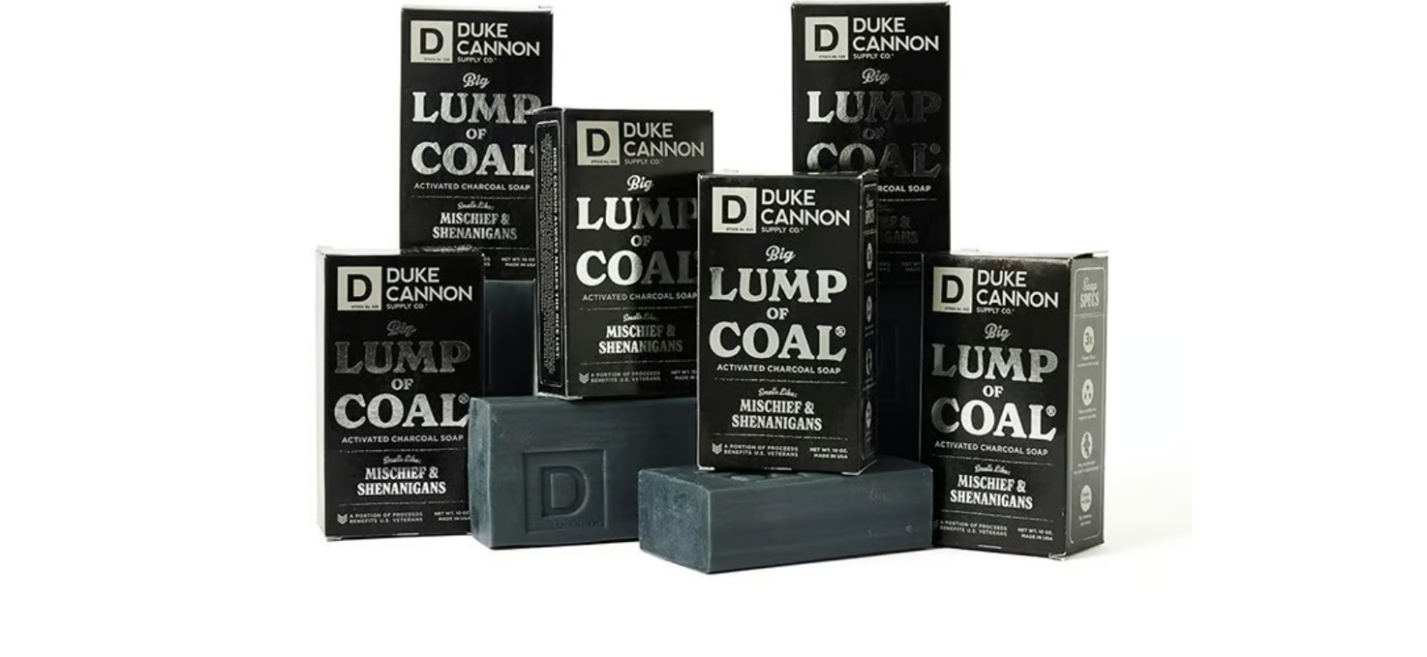 Duke Cannon Supply Co Big Lump of Coal Charcoal Soap – 10oz- 3 Pack