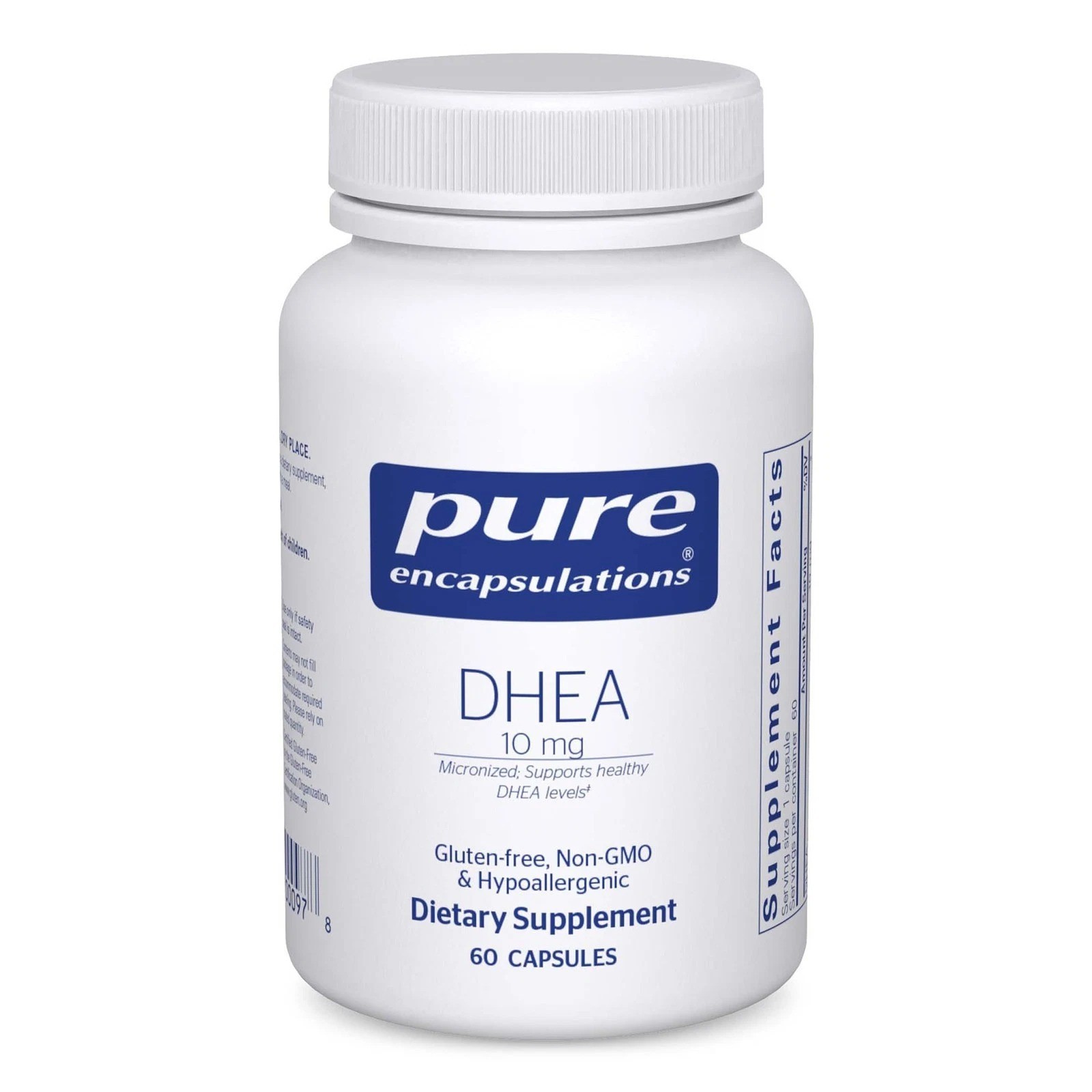 Pure Encapsulations DHEA 10 mg – Adrenal Supplement for 60 Count – EXP 2028+