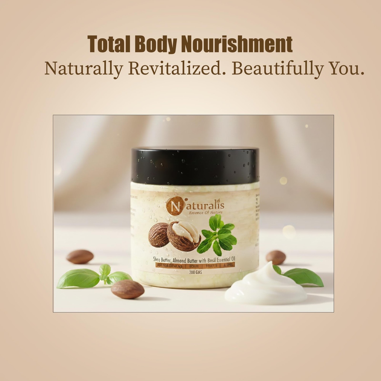 Naturalis Unrefined Shea Butter 200g | Deep Hydration & Soft Skin
