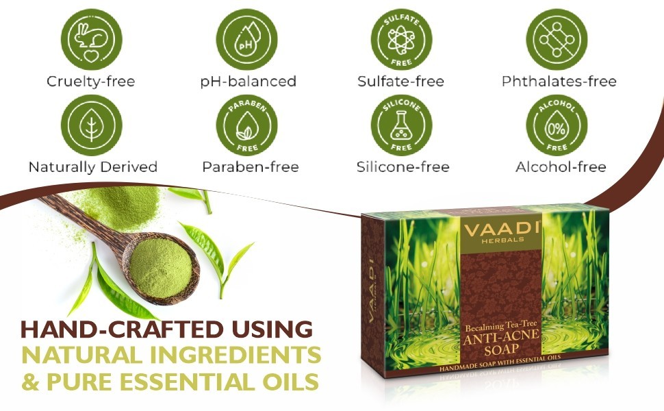 Tea Tree Oil Bath Bar Soap, ALL Natural – Each 2.65 Oz, Pack of 12(32 Ounces)