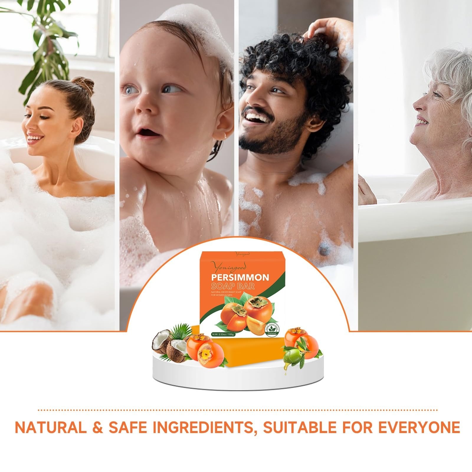 yoniagood Persimmon Soap Bar – Natural Body Soap for Odor Control