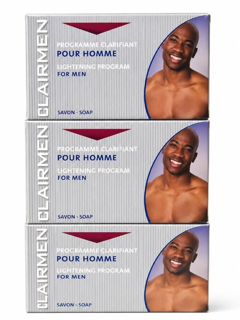 CLAIRMEN Lightening Soap Bar for Men, White Rectangular Body Soap