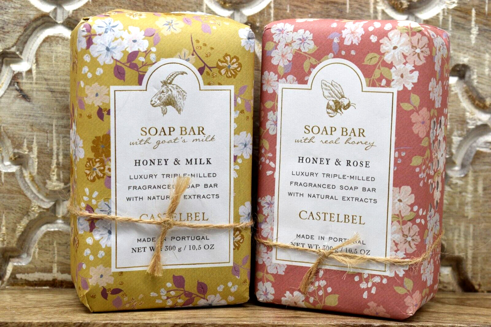 1 set of CASTELBEL Honey & Milk and Honey & Rose Soaps with Goat’s Milk