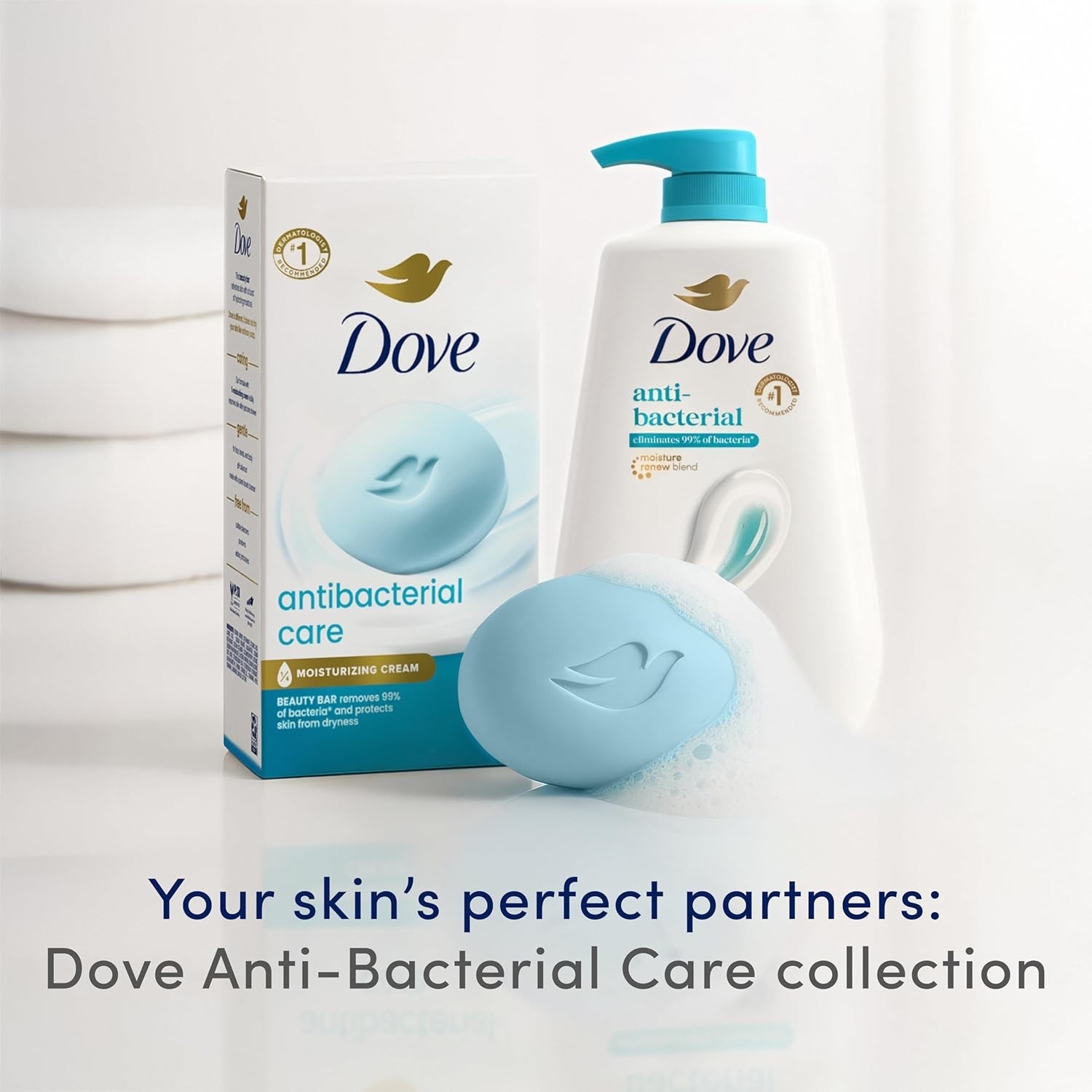 Moisturizing Antibacterial Beauty Bar Soap – 6 Count, 3.75 oz for All Skin Types