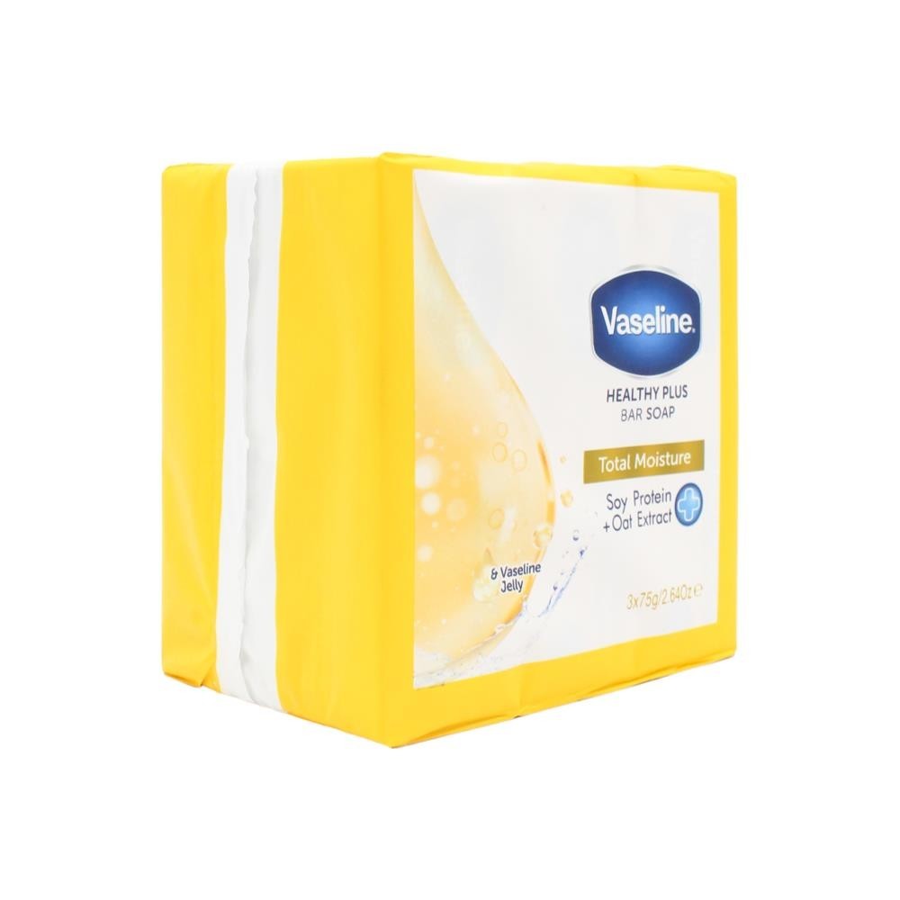24 x VASELINE 75g HEALTHY PLUS BAR SOAP TOTAL MOISTURE SOY PROTEIN + OAT EXTRACT