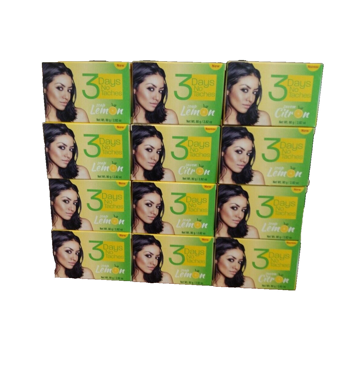 3 Days No Taches Bar Soap Lemon 80g / 2.82 oz Pack of 12