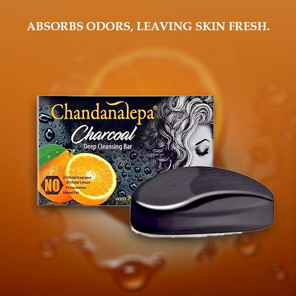 Chandanalepa Charcoal Ayurveda Soap Herbal Healthy Beauty Bar 100g FREE SHIPPING