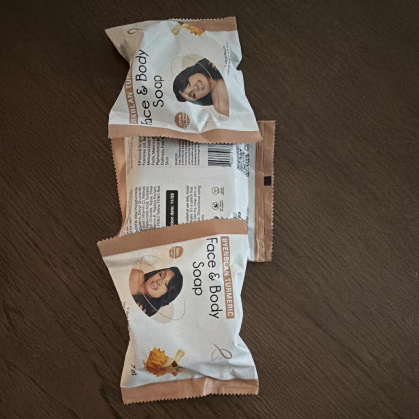 Byenblan Handmade Turmeric Face & Body Soap Bar 7oz Lot of 3 Women