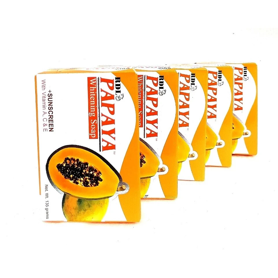 (x3) RDL Papaya Whitening Soap Vitamin A C E All Natural Skin 135g 100% Original