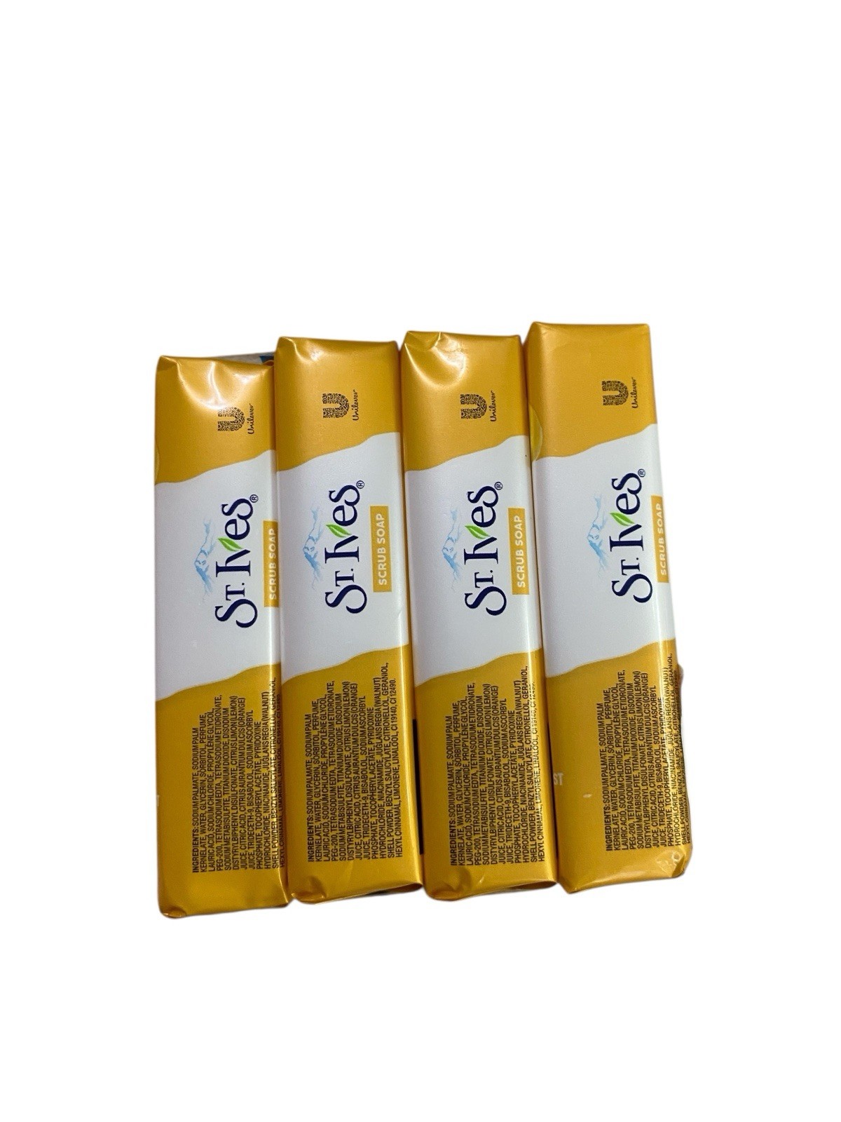 St Ives Scrub Soap 4 Bars Vitamin C & Orange New