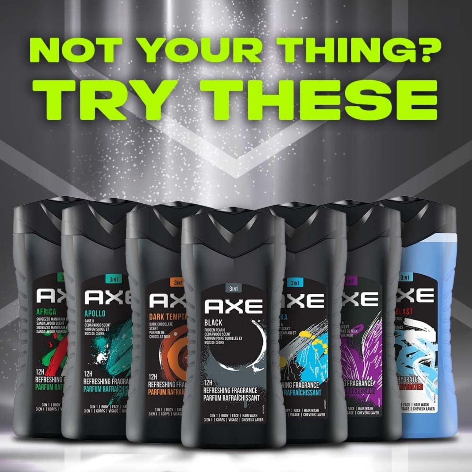 AXE Black- Frozen Pear & Cedarwood Scent 3 in 1 Body 8.4 Fl Oz (Pack of 1)