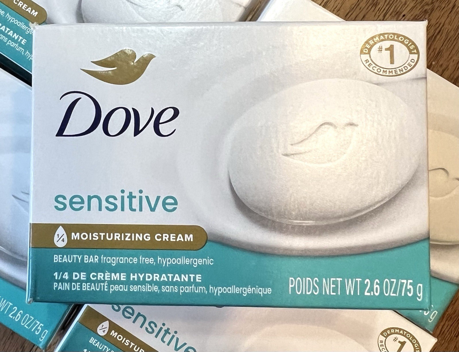 DOVE Sensitive Skin Beauty Bar Soap Fragrance Free Hypoallergenic 2.6oz Lot 10