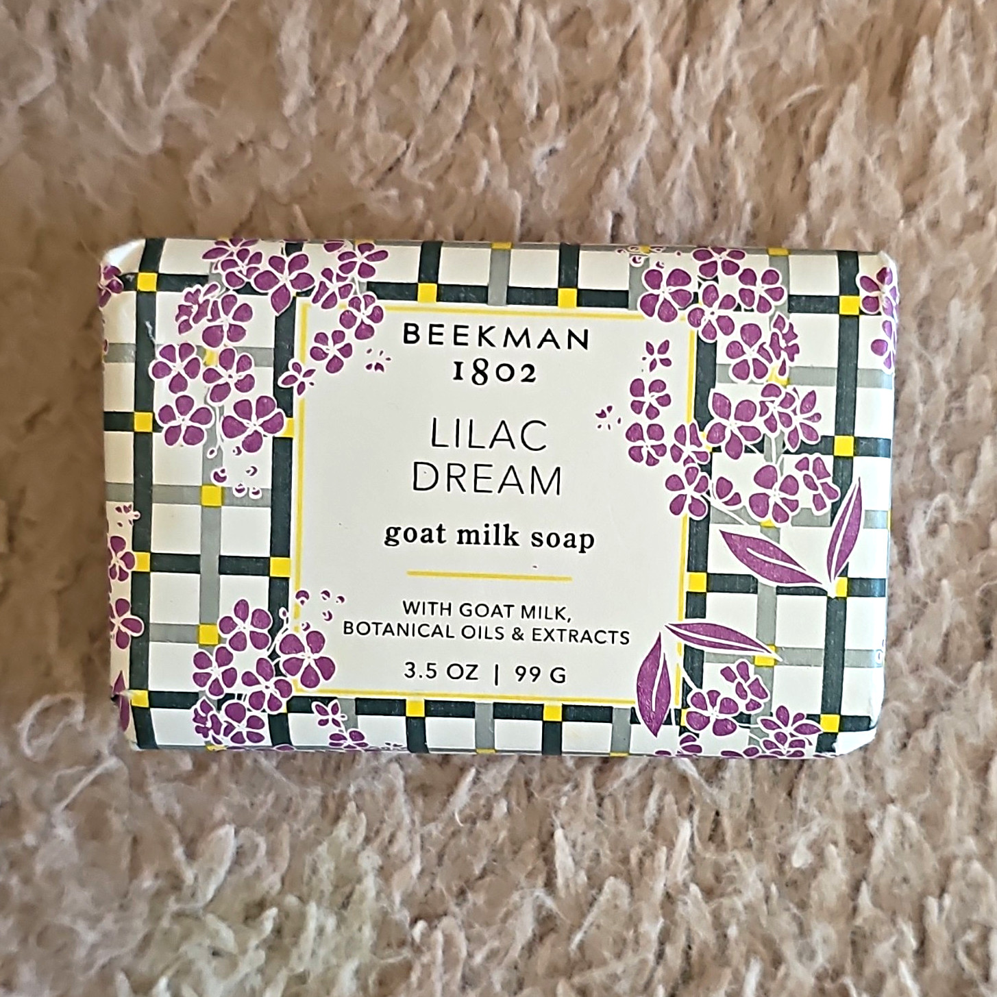 Beekman 1802 Lilac Dream Lilac Goat Milk Soap Bar Cruelty-Free 3.5 oz