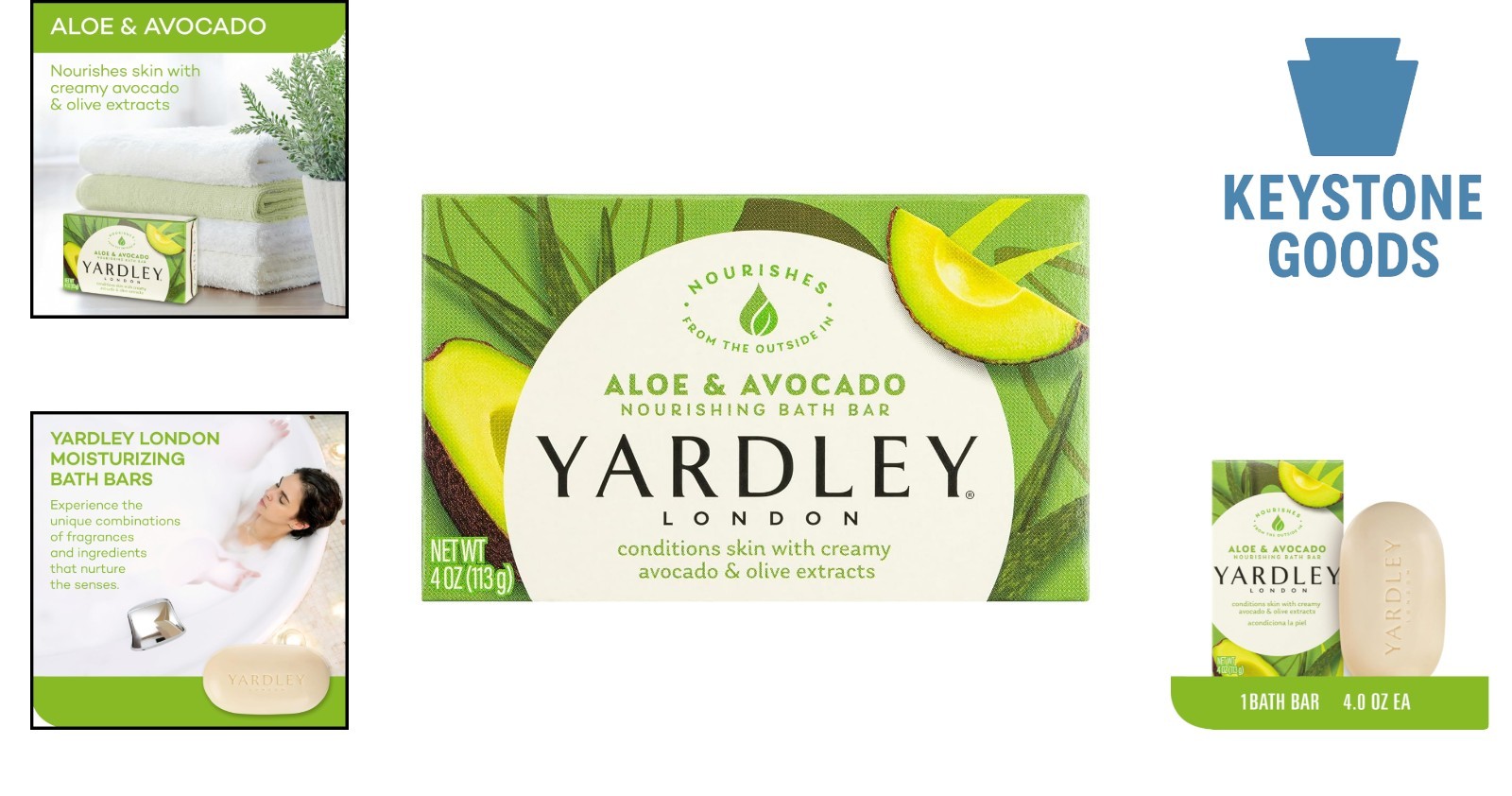 London Nourishing Aloe & Avocado Bath Soap Bar, Moisturizing, All Skin Types,…