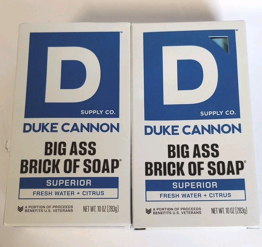 NEW Duke Cannon – Big Ass Brick of Soap Superior – Fresh Water + Citrus – 2 Bars