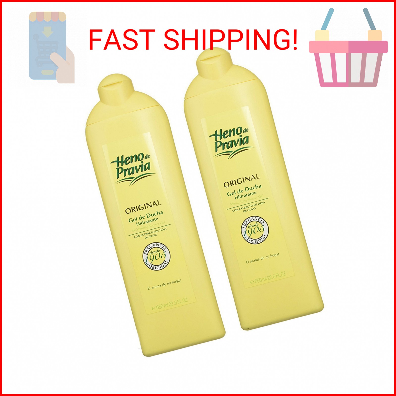 Heno de Pravia Shower Gel 22.5 Oz. 2-PACK Original