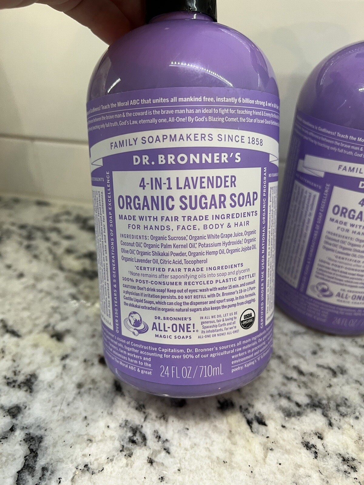 2 Dr. Bronner’s – Organic Sugar Soap (Lavender, 24 Ounce) Moisturizes Nourishes