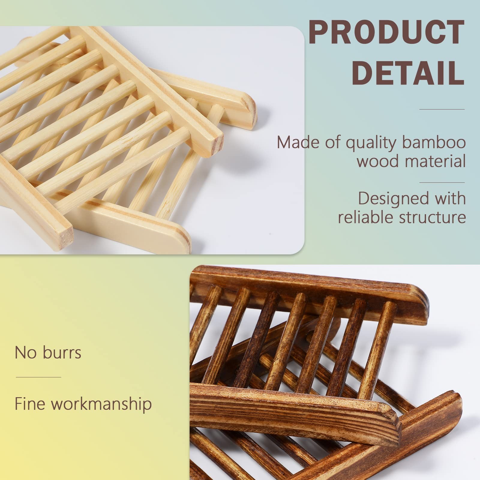Sawysine 50 Pcs Home Bamboo Wood Soap Holder Bulk Bathroom Wooden Soap Dish T…