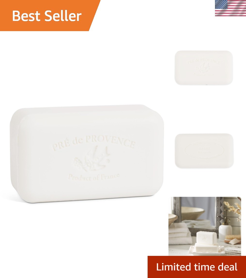 Natural French Soap Bar Enriched with Shea Butter, Luxe Sea Salt, 5.3 Ounces