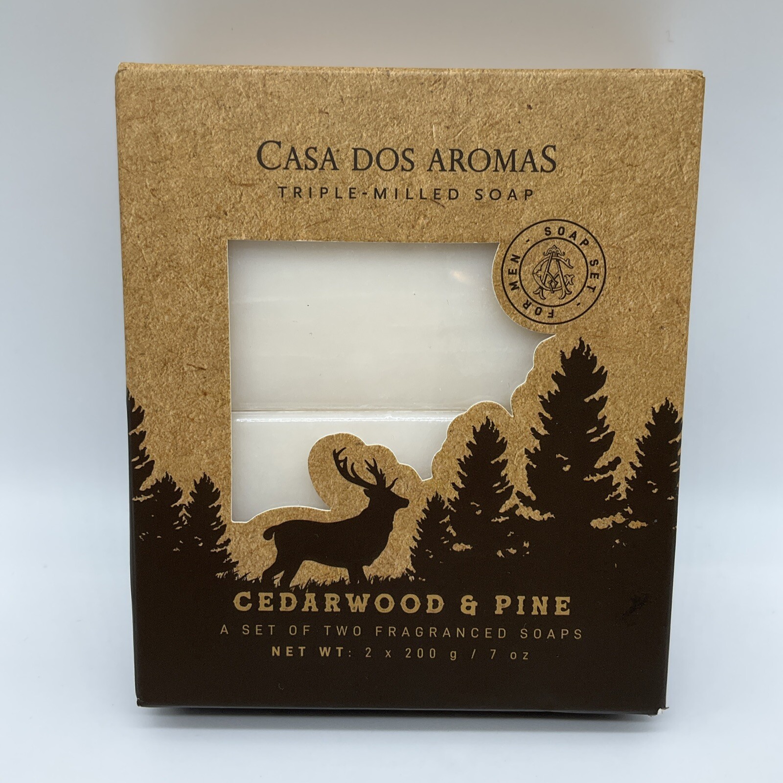 Casa Dos Aromas Triple Milled Soap 6 Bars 21 Oz Sandalwood Moss Cedarwood Pine
