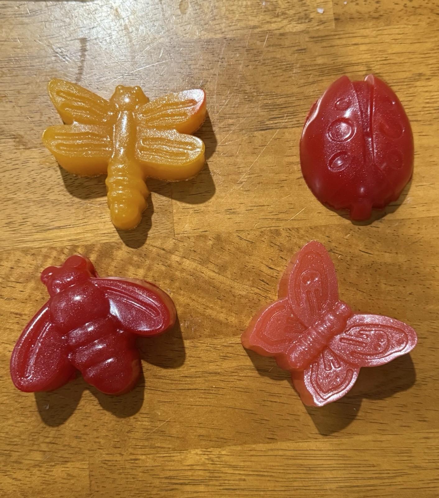 4 Organic Soaps Insect Pattern Animal Shaped Body Bar Soap Multipack