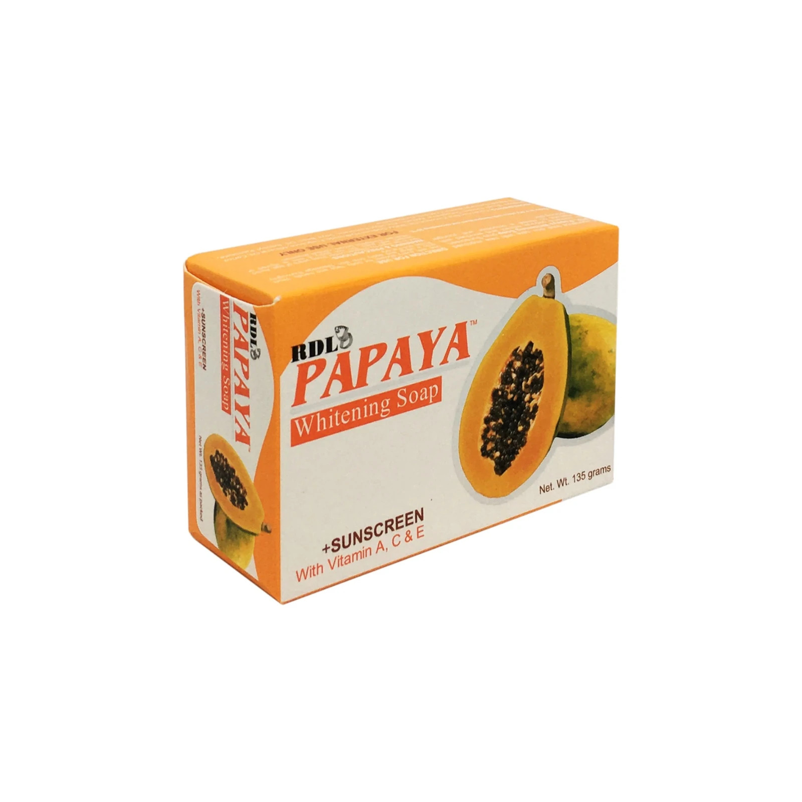 RDL Papaya Whitening Soap Sunscreen With Vitamin A C & E 135g ( X 3 )
